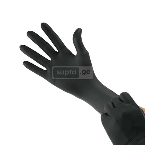 Nitrile medical glove black MEDIUM 100 pcs
